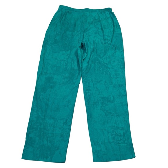 Vintage Pierre Lamonte Teal Rayon Wide Leg Pants Size M 29 Waist - Picture 5 of 8